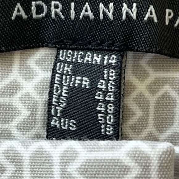 Adriana Papell Women’s Gray And White Geoprint Pants, Size 14 - Picture 10 of 10
